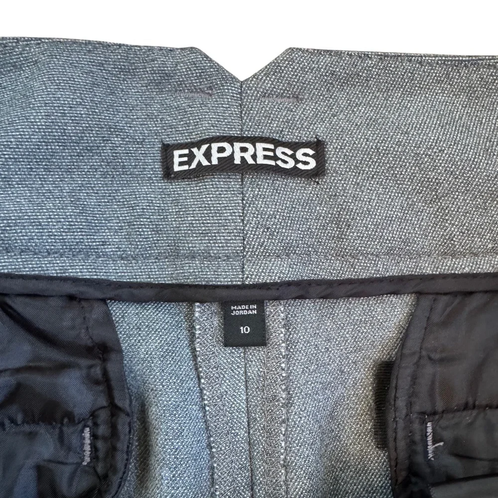 EXPRESS Mid-rise slim dress cropped pants gray size 10
